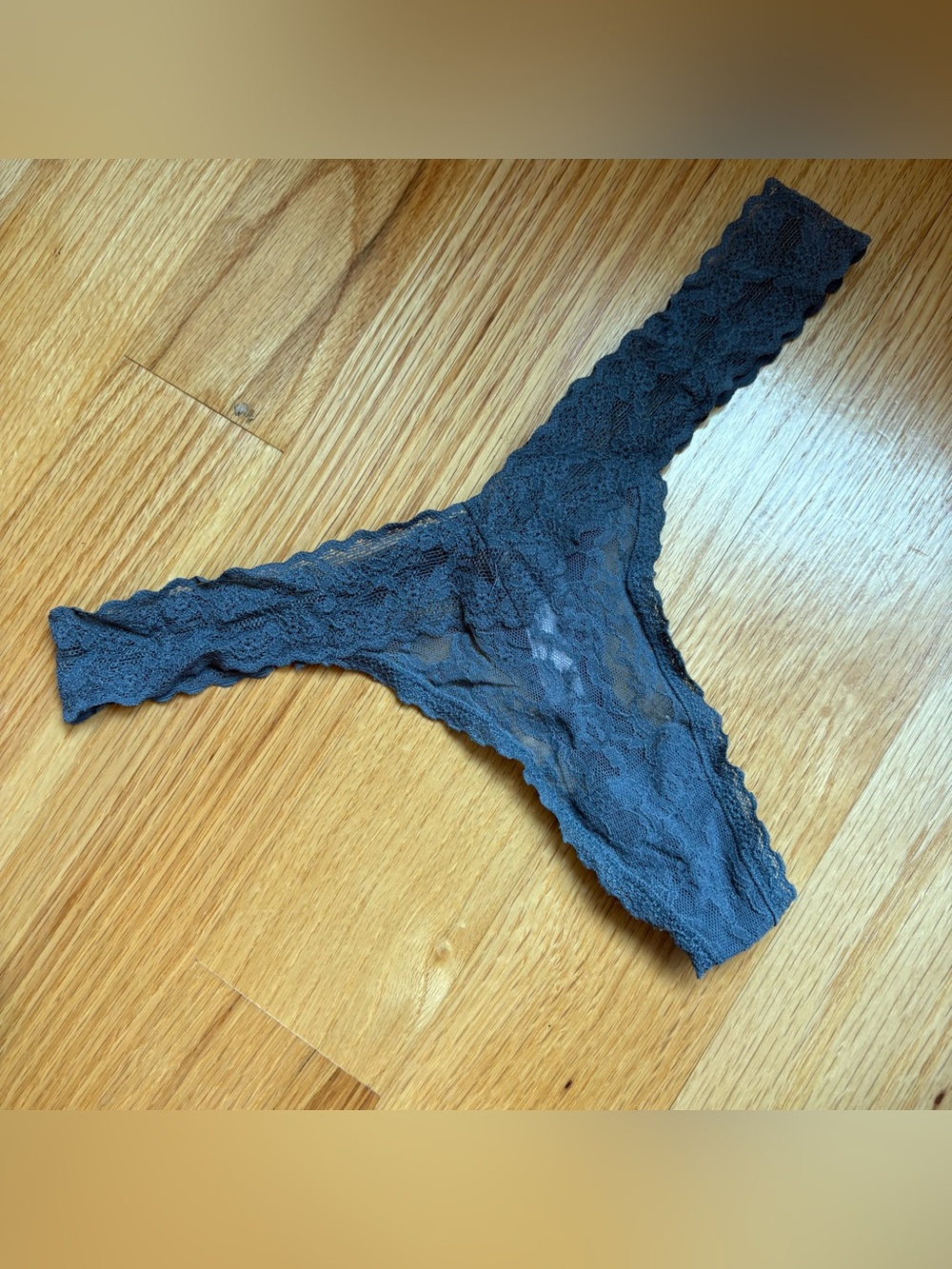 Victoria’s Secret black lace thong panty